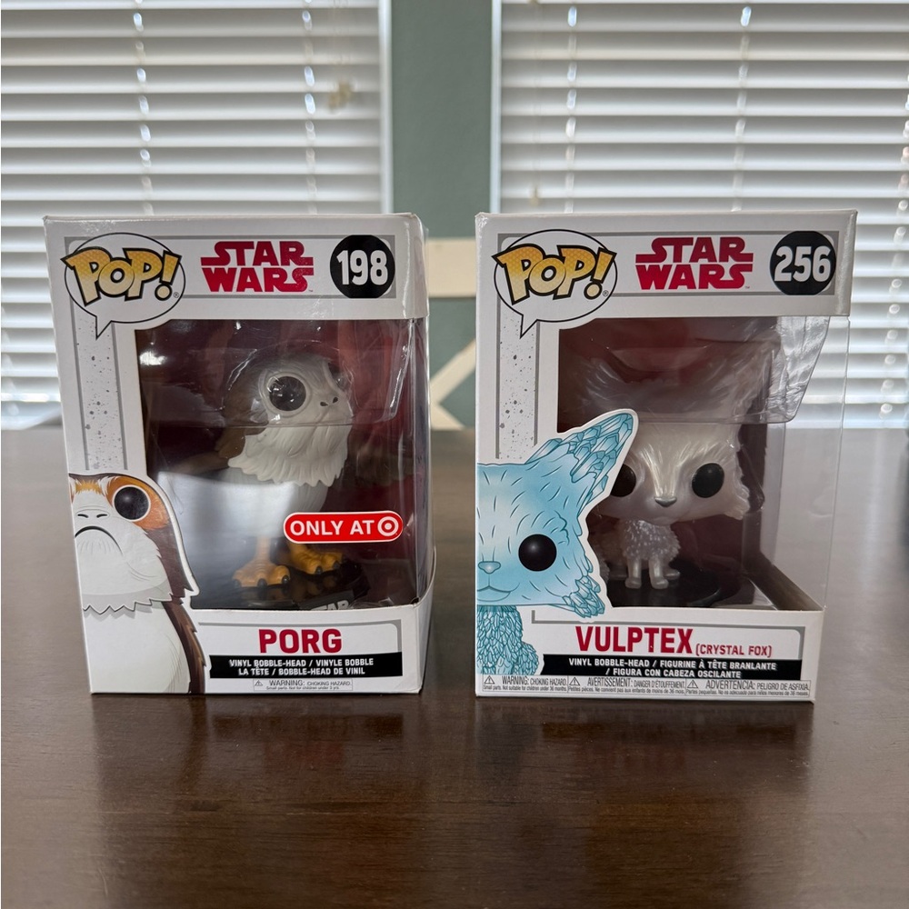 FUNKO POP STAR WARS PORG #198 & STAR WARS VULPTEX #256 Bundle